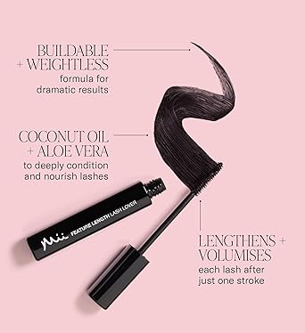 Mii Cosmetics Mascara Black Feature Length Lash Lover Smudge Proof Defining Conditioning Volumising and Lengthening Long Lasting Vegan - Image 2
