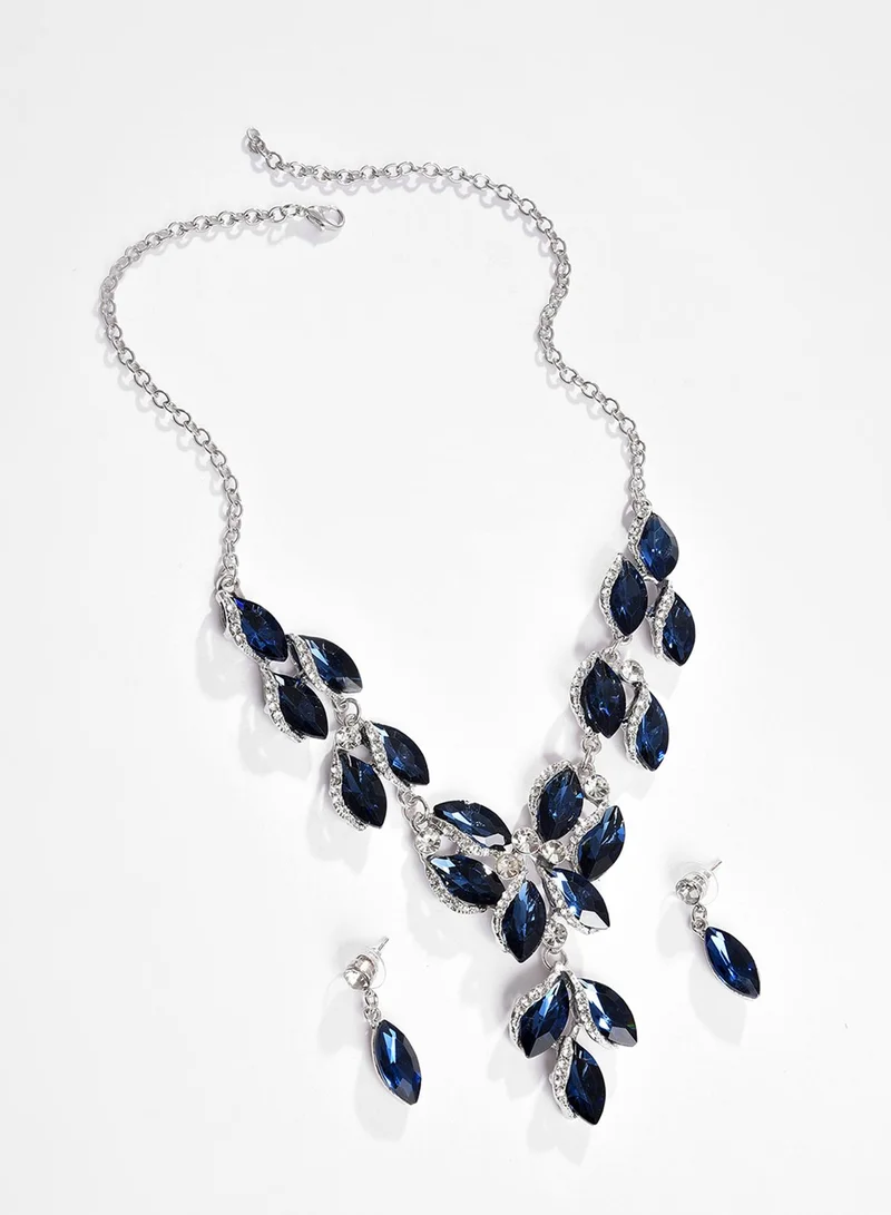 SOHI Green Stone-Studded Artificial Jewellery Set