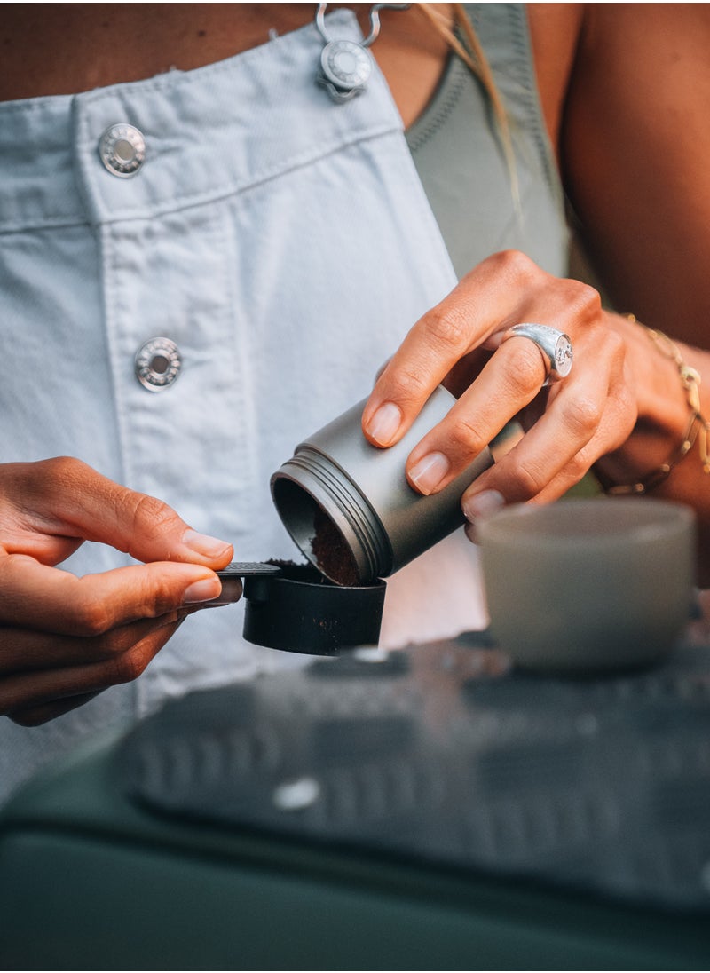 WACACO MINIPRESSO GR2 - Portable Espresso Machine for Ground Coffee, Eco-Friendly, Made Using Biomass, 18 Bar Powerful Extraction, Ultra Light Weight, Integrated Water Tank System  - Image 3