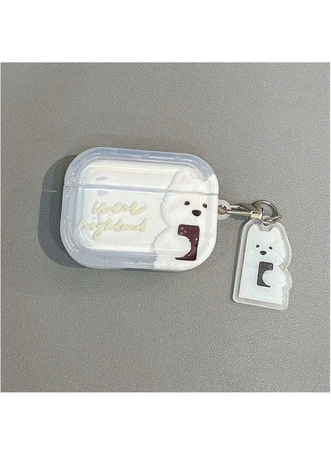 For Apple Wireless Bluetooth 1/2/3/4 Generation Protective Cover Pro Cat Dog Earphone Case-Colour:Dog Case + Pendant-Applicable Model:Airpods
