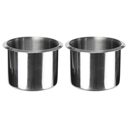 OEMASSIVE 2Pcs Dropin Cup Holder Insert Stainless Steel Drink Holder 31 Silver Poker Table Cupholder Insert for Car Boat Couch Cinema Cup Drink Holder - Image 1