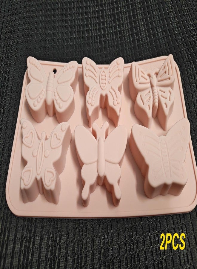 Fuehbur Butterfly in 6 Styles Candy Silicone Ice Molds 2PCS, Floral Chocolate Moulds with 6 Cavity Ice Mold Pudding for Cake Desserts Making, Cupcake Toppers - Image 4