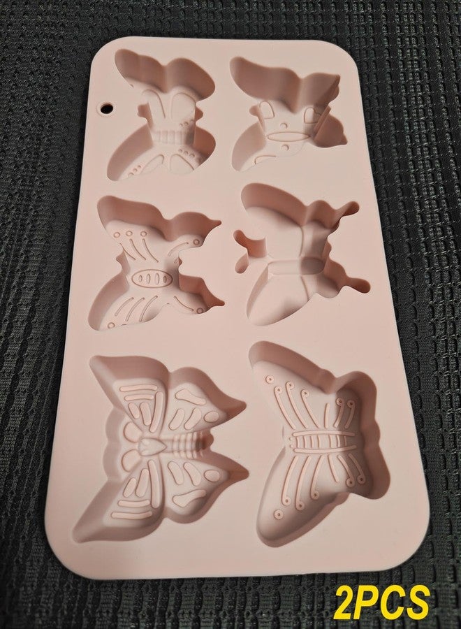 Fuehbur Butterfly in 6 Styles Candy Silicone Ice Molds 2PCS, Floral Chocolate Moulds with 6 Cavity Ice Mold Pudding for Cake Desserts Making, Cupcake Toppers - Image 5