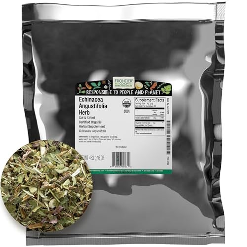 Frontier Co-op Frontier Coop Organic Echinacea Angustifolia Herb 1lb Bulk Bag Cut and Sifted Dried Ideal for Echinacea Root Tea and Herbal Uses Kosher - Image 1