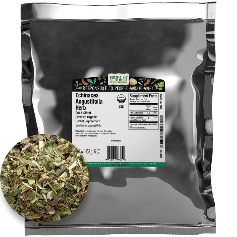 Frontier Co-op Frontier Coop Organic Echinacea Angustifolia Herb 1lb Bulk Bag Cut and Sifted Dried Ideal for Echinacea Root Tea and Herbal Uses Kosher - Image 2