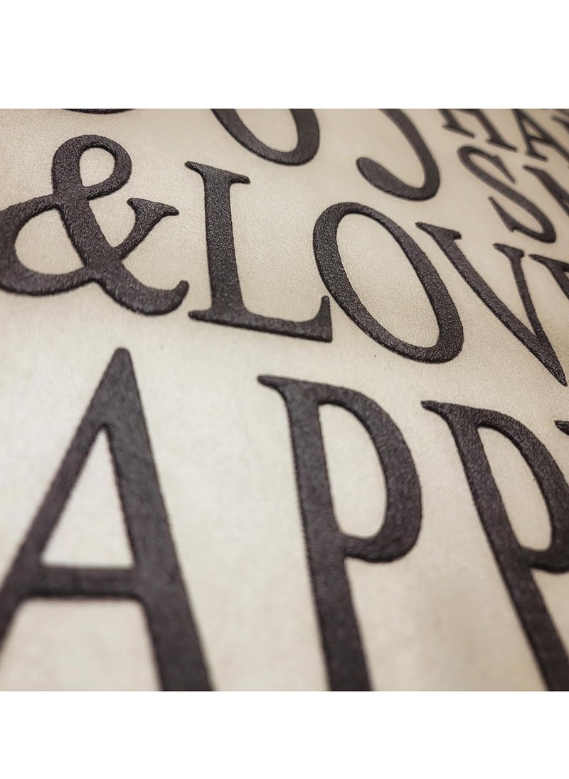 MAF Wallpaper MAF Wallpaper BR18A605 3D Embossed Wallpaper 365 Days Happy Smile Peace & Love Word Design Wallpaper, Non-Woven Wallpaper for study room, cafe wallpaper, hotel, office & more - Black & Beige  - Image 3