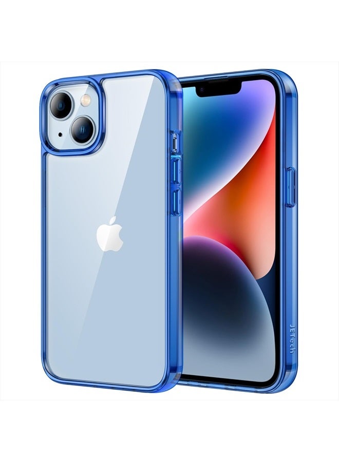 Jetech Case for iPhone 14 6.1-Inch, Non-Yellowing Shockproof Phone Bumper Cover, Anti-Scratch Clear Back (Blue) - Image 1
