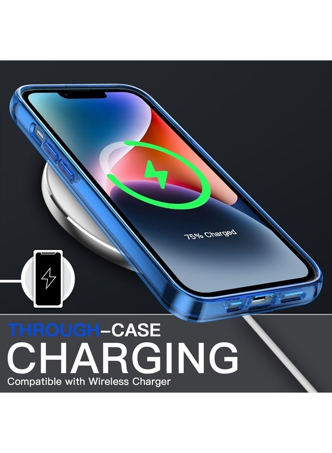 Jetech Case for iPhone 14 6.1-Inch, Non-Yellowing Shockproof Phone Bumper Cover, Anti-Scratch Clear Back (Blue) - Image 4