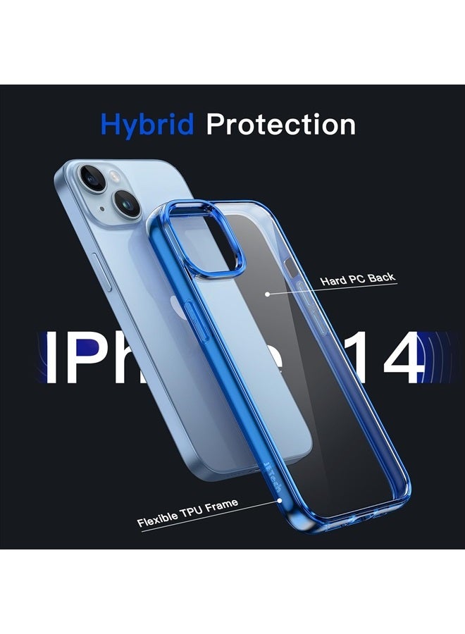Jetech Case for iPhone 14 6.1-Inch, Non-Yellowing Shockproof Phone Bumper Cover, Anti-Scratch Clear Back (Blue) - Image 3