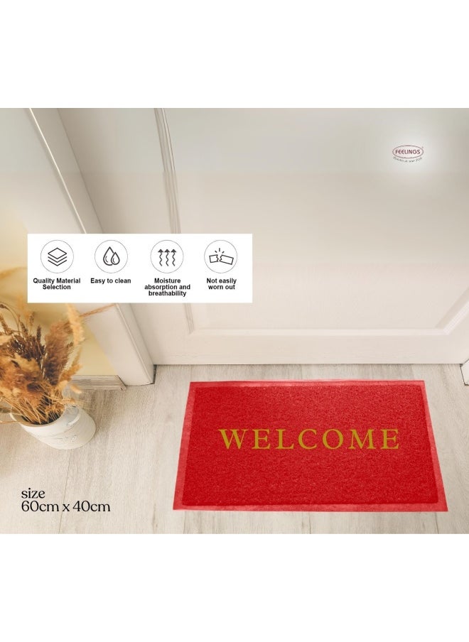Feelings Feelings Welcome Door Mat 40 X 60 Cm Red  - Image 2