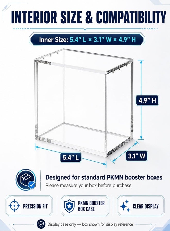 VINJKZQ 4-Pack Booster Box Acrylic Case for US-Size PKMN Booster Boxes - Image 2