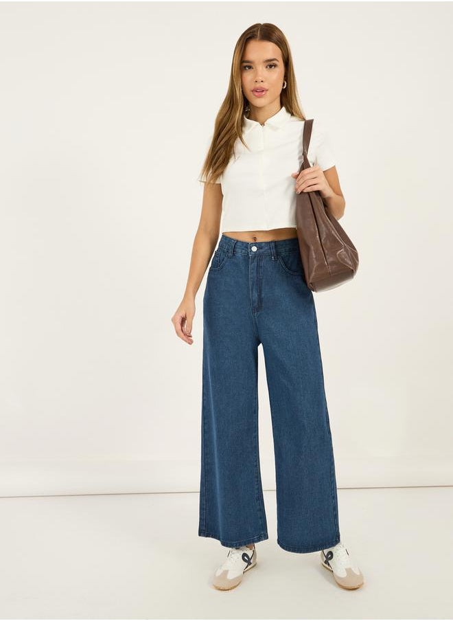 Styli Mid Rise Wide Leg Stretchable Jeans  - Image 1
