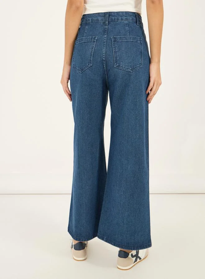 Styli Mid Rise Wide Leg Stretchable Jeans
