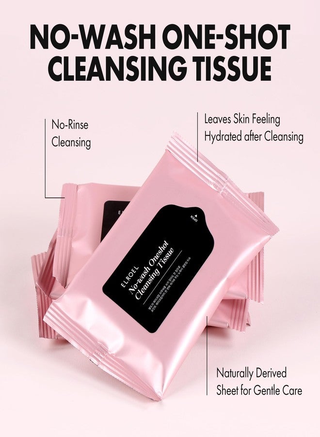 ELROEL No-Wash Oneshot Cleansing Tissue - Breathable and Highly Absorbent Makeup Remover Wipes with Hot Spring Water, Green Tea and Panthenol for All Skin Types - Korean Skin Care (10 Sheets, 1.6 Oz) - Image 2