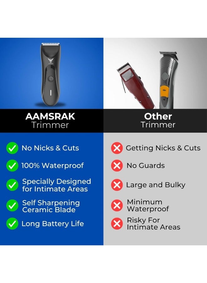 AAMSRAK Multi-Functional Rechargeable Grooming Hair Trimmer - Ceramic Blade | LED Spotlight | Cordless & Waterproof | Professional-Grade Clipper - Image 4