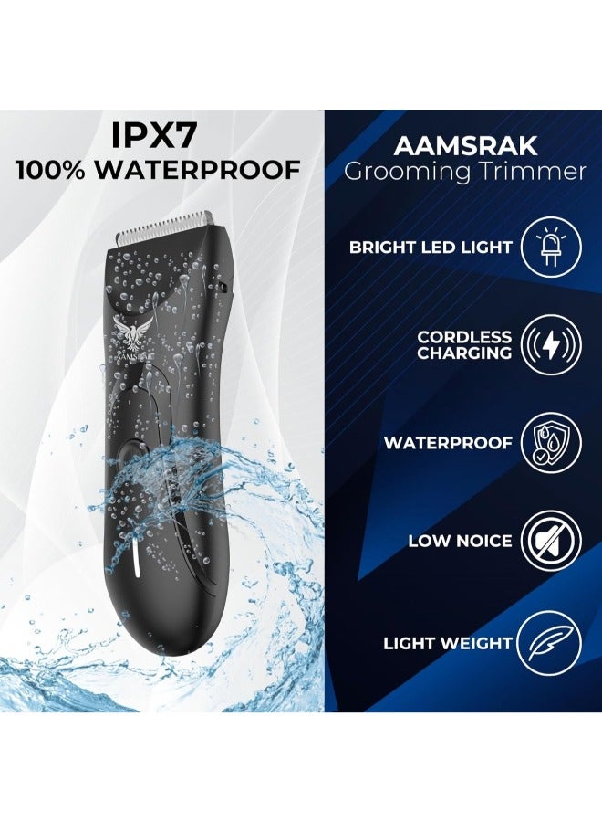 AAMSRAK Multi-Functional Rechargeable Grooming Hair Trimmer - Ceramic Blade | LED Spotlight | Cordless & Waterproof | Professional-Grade Clipper - Image 3
