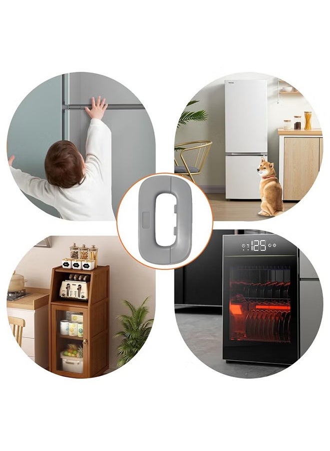 Happy D 2Pcs Refrigerator Lock Fridge Lock Cabinet Locks Self-Adhesive Fridge Lock with Strong Adhesive Easy to Install No Tools Need for Cupboard Door Drawer Closet Refrigerator - Image 5