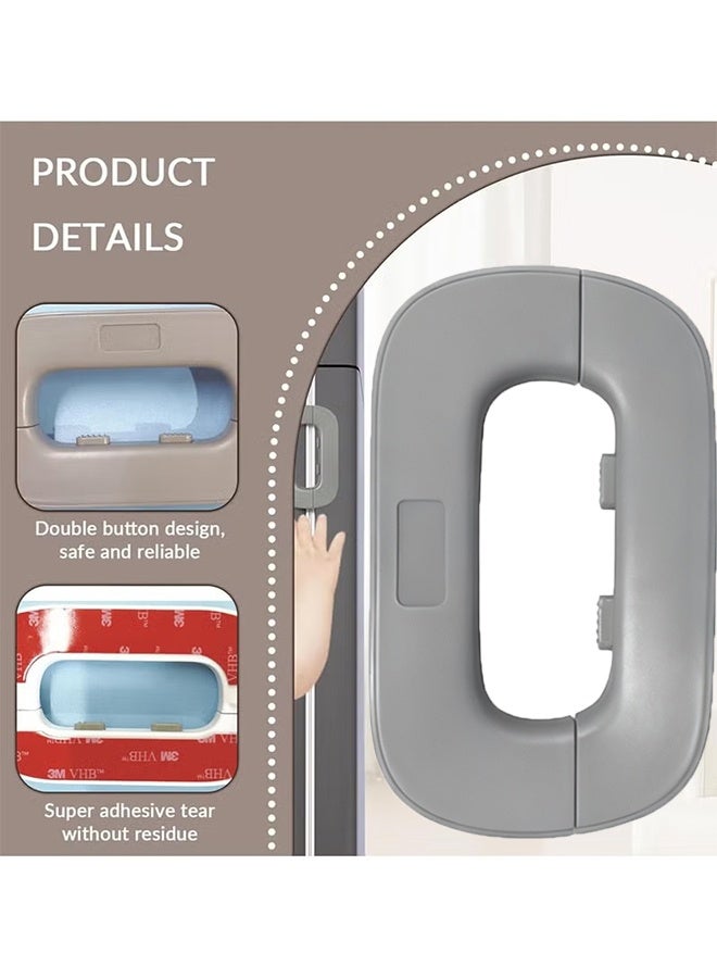 Happy D 2Pcs Refrigerator Lock Fridge Lock Cabinet Locks Self-Adhesive Fridge Lock with Strong Adhesive Easy to Install No Tools Need for Cupboard Door Drawer Closet Refrigerator - Image 3