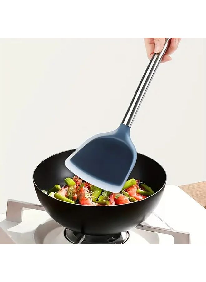3Pcs Stainless Steel Silicone Handle Non Stick Cookware Set Easy Clean Heat Resistant - Image 4