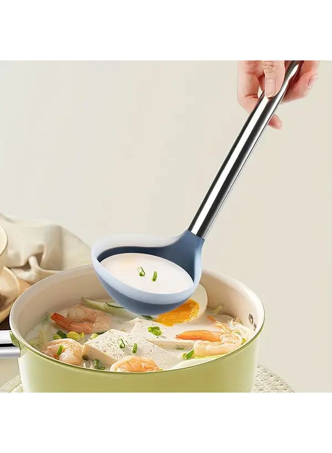 3Pcs Stainless Steel Silicone Handle Non Stick Cookware Set Easy Clean Heat Resistant - Image 5