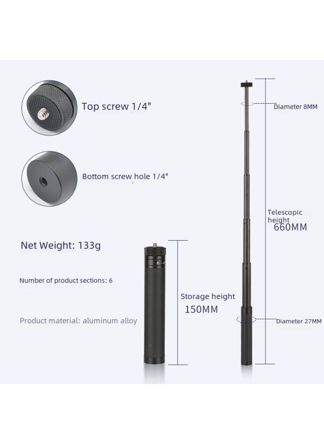 Generic - Suitable For DJI Feiyu Zhiyun Extended Stabilizer Handheld Universal Stick Selfie Stick Tripod Accessories Extension Rod-Color:Black - Image 1