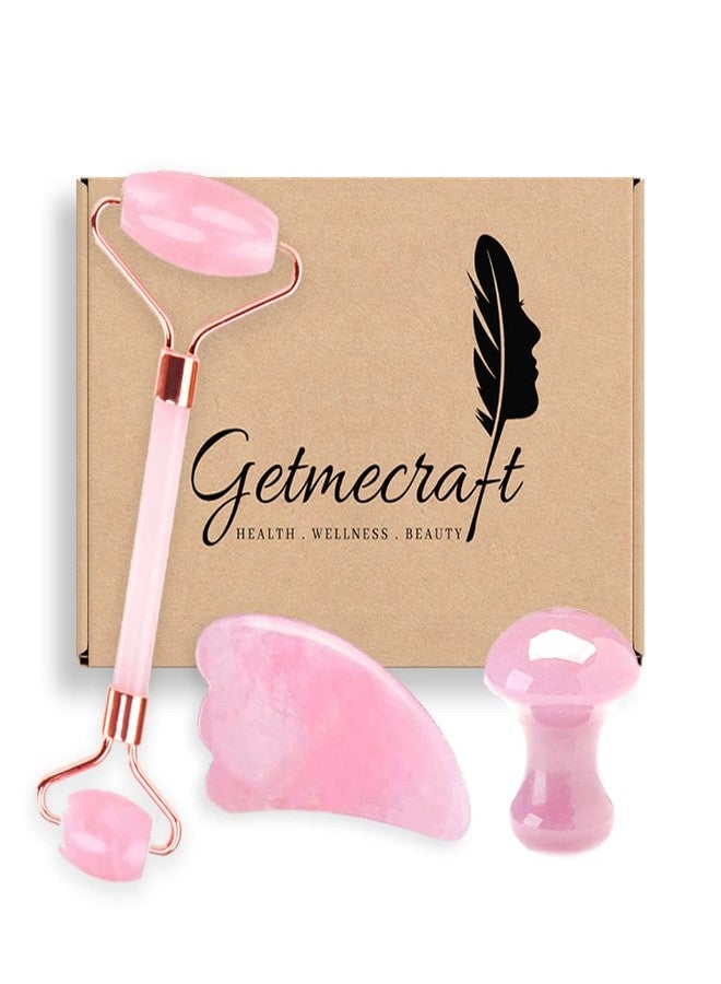 Getmecraft أداة غوا شا على شكل بكرة وجناح من الكوارتز الوردي من Getmecraft مع غوا شا على شكل فطر من الكوارتز الوردي - Image 1