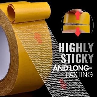 Spitomex Spitomex Transparent DoubleSided Carpet Tape Super Strong Sticky Tape for Carpet Rugs Non Slip Waterproof Removable Mesh Grid Suitable for Hardwood Floors matsWall Hanging 3 Cm 10 meter  - Image 5