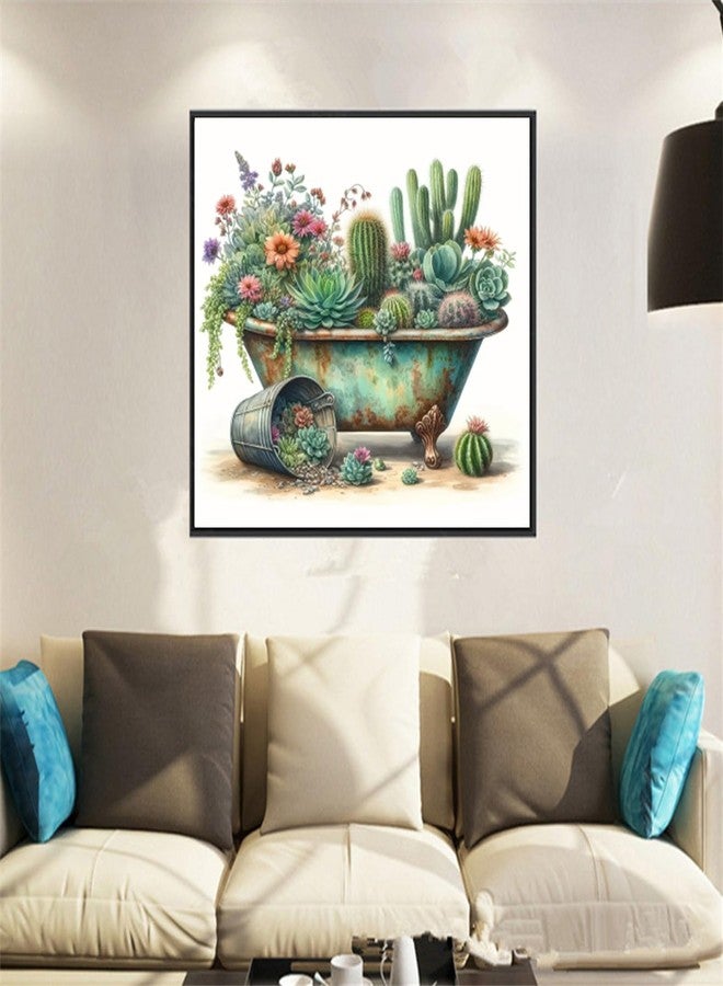 KTHOFCY 5D DIY Diamond Painting Kits for Adults, Flowers and Cacti Full Drill Embroidery Cross Stitch Crystal Rhinestone Paintings Pictures Arts Wall Decor Painting Dots Kits 11.8X15.7 inch - Image 2
