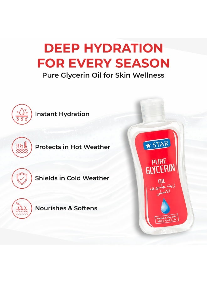 Star Pure Glycerin Oil (200ml x 2) – Deep Moisturizing & Skin Softening Body Oil – For Dry, Sensitive Skin – Ideal for Face, Hands, Feet & Body – Hydrating Daily Care for All Skin Types - Image 2