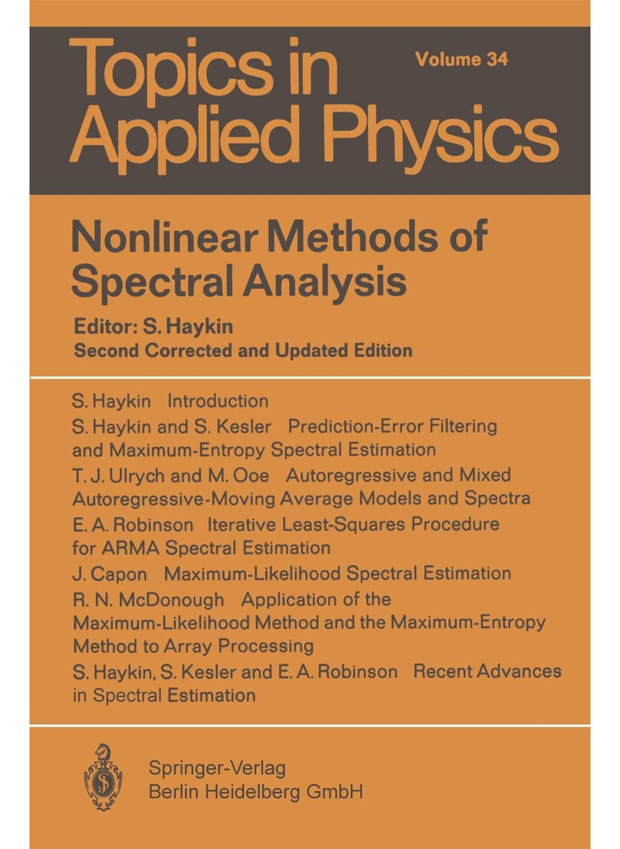 Nonlinear Methods of Spectral Analysis 
