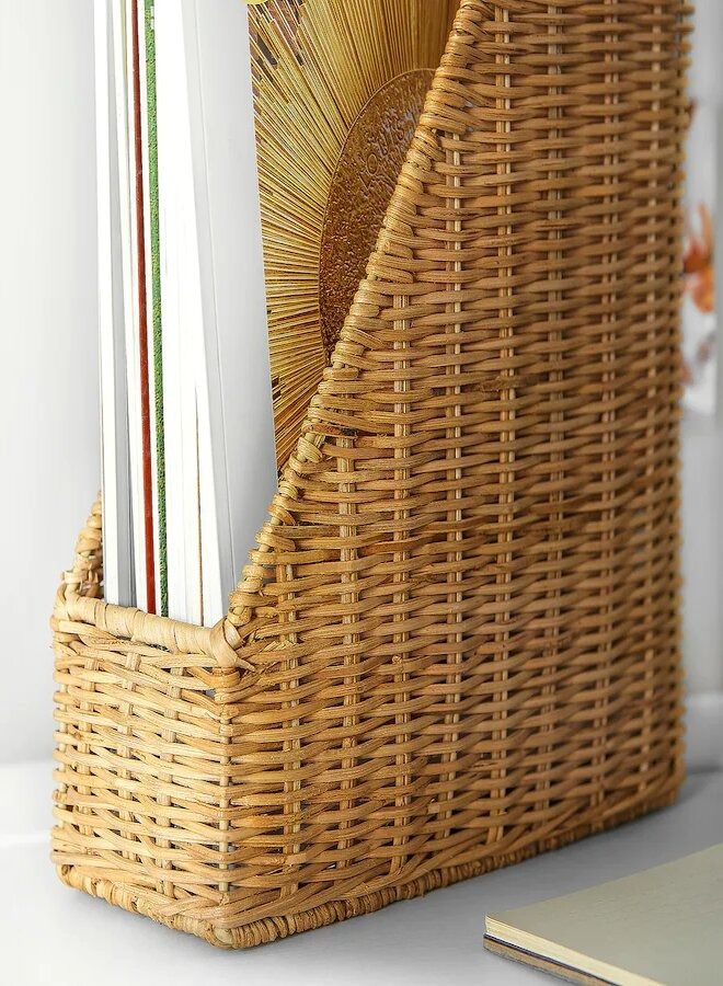 Magazine file, handmade rattan - Image 2