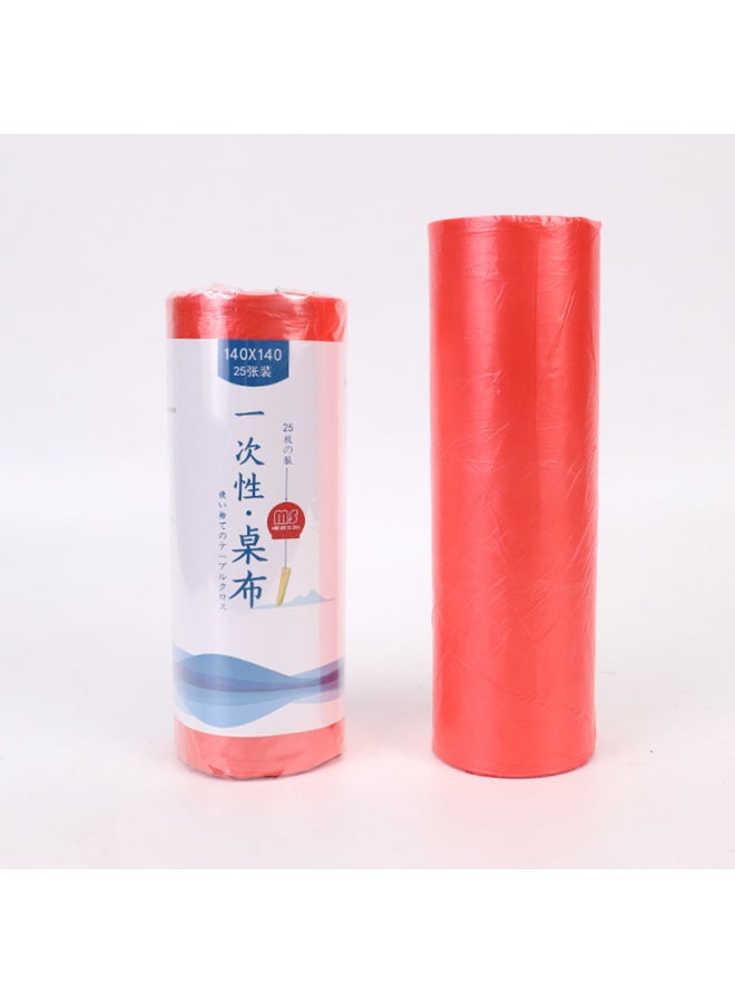 Disposable Tablecloth Roll-mounted Point-cut Tablecloth Household Kitchen Restaurant Hotel Wedding Banquet Oil-proof Drain-proof Printing-Specifications:180*180*20 (red) - Image 5