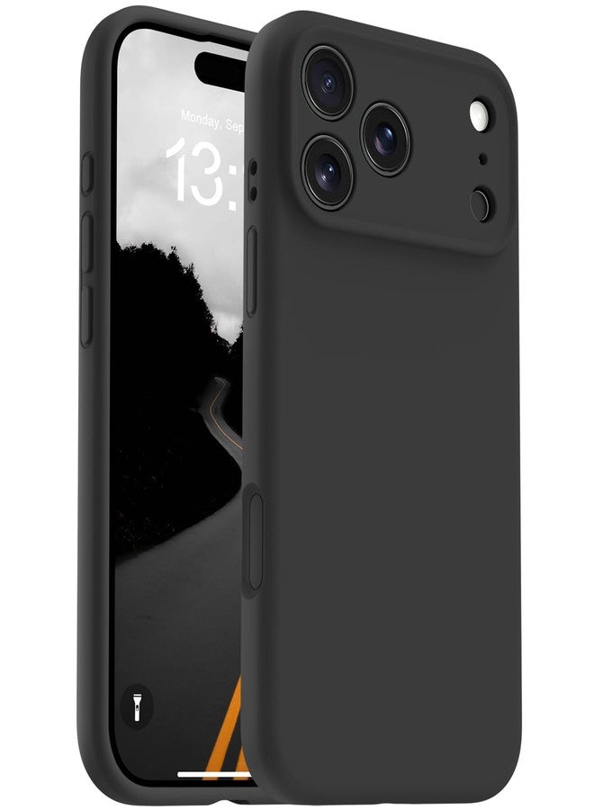 اوتوفلاي جراب OTOFLY المغناطيسي لهاتف iPhone 17 Pro Max، متوافق مع Magsafe، جراب كلاسيكي من السيليكون السائل، زر تحكم مدمج بالكاميرا، بطانة من الألياف الدقيقة مقاومة للخدش، أسود - Image 1