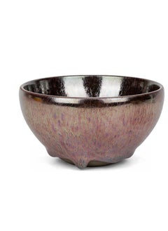 Linkidea Linkidea Ceramics Shaving Bowl, Hand-Made Natural Irregular Glaze Flow Wet Shaving Soap Bowl, Exquisite Fine Gentleman's Shaving Bowl Gift for Men(Purple)  - Image 1