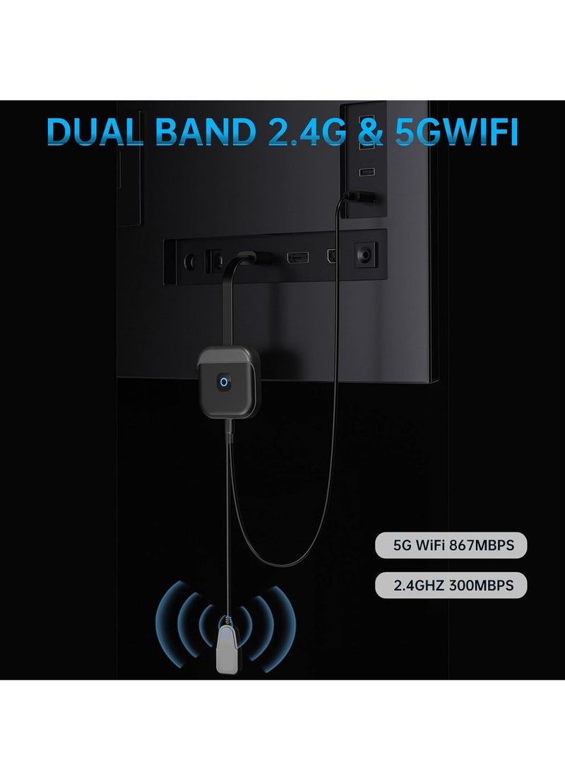 ماركة غير محددة محول دونجل عرض HDMI اللاسلكي 4K مع تدفق HDMI ومرآة الشاشة مع اتصال واي فاي مزدوج النطاق 2.4G و5G ، موصل عرض تلفزيوني مستقر لأجهزة أندرويد وiOS  - Image 3