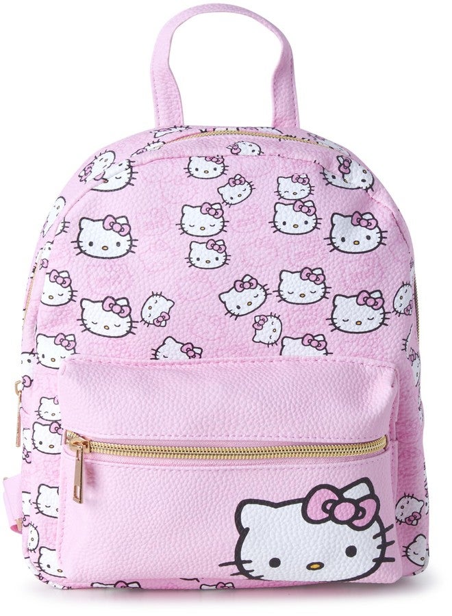 فاست فوروورد حقيبة ظهر صغيرة للبنات من فاست فورورد - حقيبة هيلو كيتي من الجلد الصناعي للبنات - حقيبة كتب مدرسية مقاس 12 بوصة للمرحلة الابتدائية ورياض الأطفال، مقاس واحد، لون وردي فاتح هيلو كيتي - Image 1