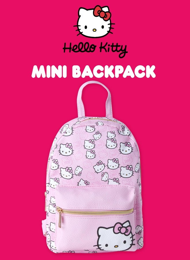 فاست فوروورد حقيبة ظهر صغيرة للبنات من فاست فورورد - حقيبة هيلو كيتي من الجلد الصناعي للبنات - حقيبة كتب مدرسية مقاس 12 بوصة للمرحلة الابتدائية ورياض الأطفال، مقاس واحد، لون وردي فاتح هيلو كيتي - Image 2