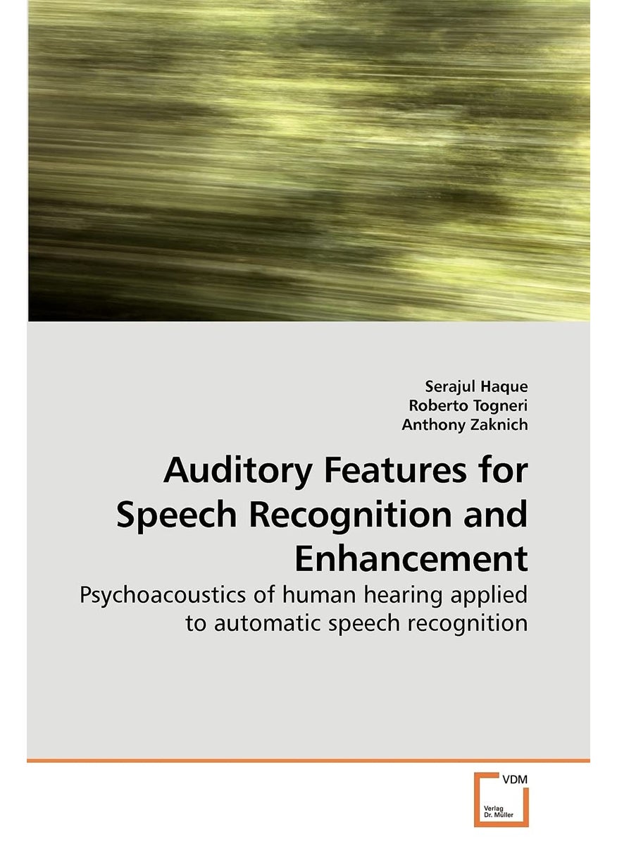 Auditory Features for Speech Recognition and Enhancement  - Image 1
