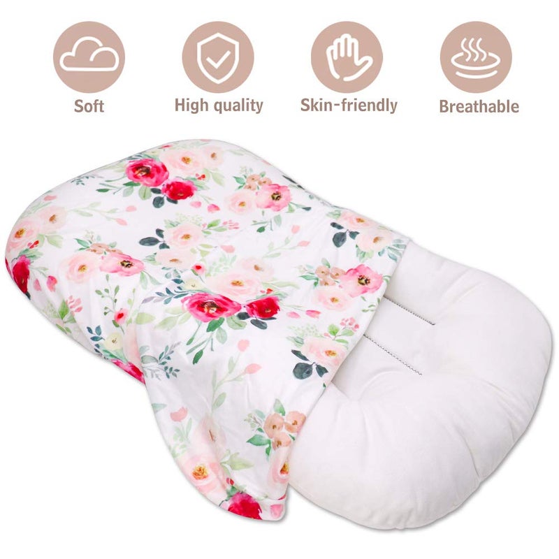 TANOFAR Baby Lounger Cover, Newborn Lounger Cover for Girls, Removable Nest Slipcover, Soft Comfortable, Machine Washable, Flower - Image 2