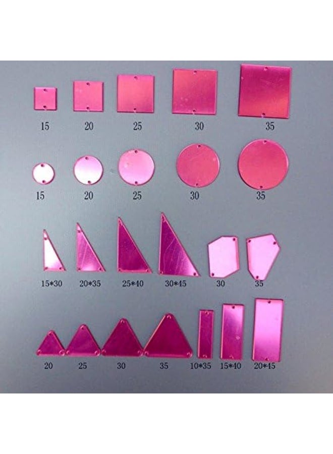 50pcs Rose Red Sewing on Mirror Rhinestones, DIY Acrylic Mirrored Beads for Costume Evening Dresses Cloth Garment Decoration  - Image 5