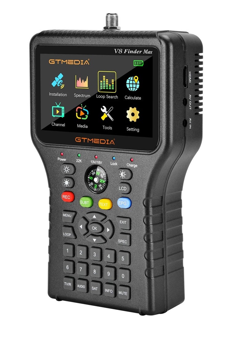 GT Media - GTMEDIA V8 Finder Max Satellite TV Finder Meter 4.3'' LCD DVB-S/S2/S2X H.265 Better Then V8 Finder 2 Pro2 V7 S5X SATLINK WS-6933 - Image 1
