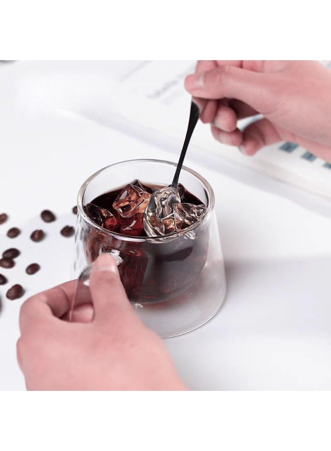 Double Layers Coffee Mug With Handle Heat Insulation Drinking Cup Transparent  - Image 5