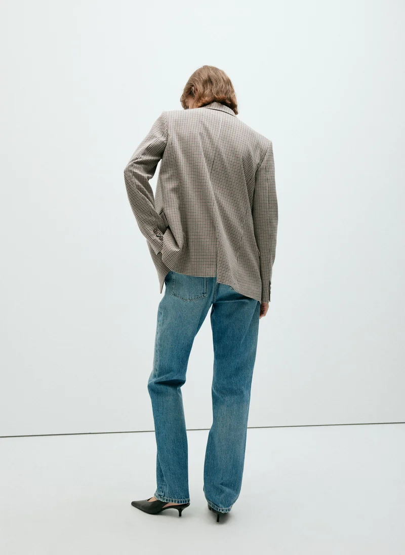 مانجو Double-Breasted Micro-Houndstooth Jacket