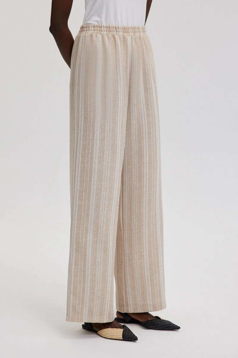 توتشي Elastic Waist Striped Trousers