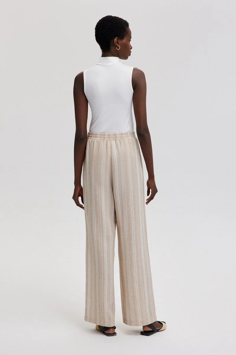 توتشي Elastic Waist Striped Trousers