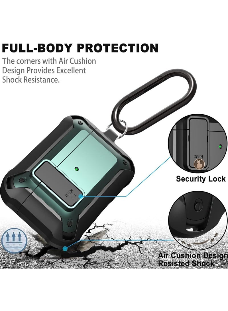 JAJEEK Upgraded [Secure Lock] Armor AirPods Pro Case – Durable Shockproof Protective Cover for Apple AirPods Pro, Sleek Wireless Earbuds Case with Keychain Clip, Stylish and Secure for Men & Women - Image 3