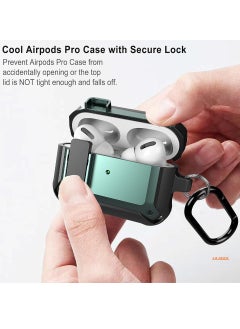 JAJEEK Upgraded [Secure Lock] Armor AirPods Pro Case – Durable Shockproof Protective Cover for Apple AirPods Pro, Sleek Wireless Earbuds Case with Keychain Clip, Stylish and Secure for Men & Women  - Image 2