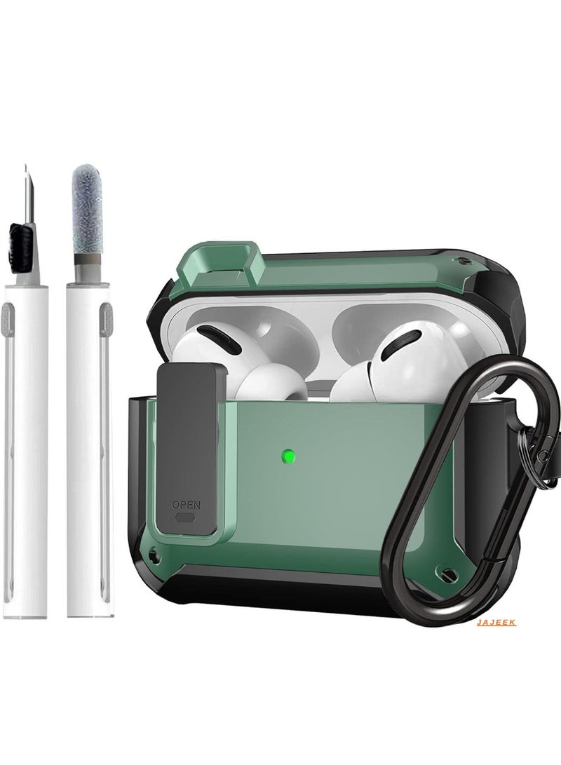 JAJEEK Upgraded [Secure Lock] Armor AirPods Pro Case – Durable Shockproof Protective Cover for Apple AirPods Pro, Sleek Wireless Earbuds Case with Keychain Clip, Stylish and Secure for Men & Women - Image 1