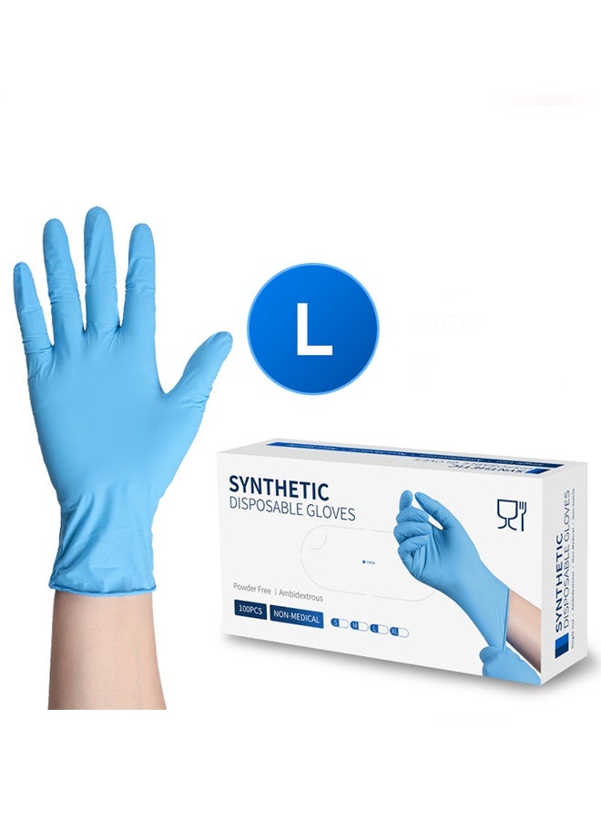 general Disposable Nitrile Gloves, Chemical Resistant, Powder-Free, Latex-Free, Non-Sterile, Food Safe,100,Blue,L - Image 1
