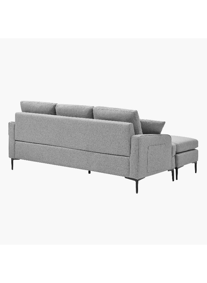 Prime NXT 3-Seater Reversible Fabric Corner Sofa with 2 Cushions and Side Pocket